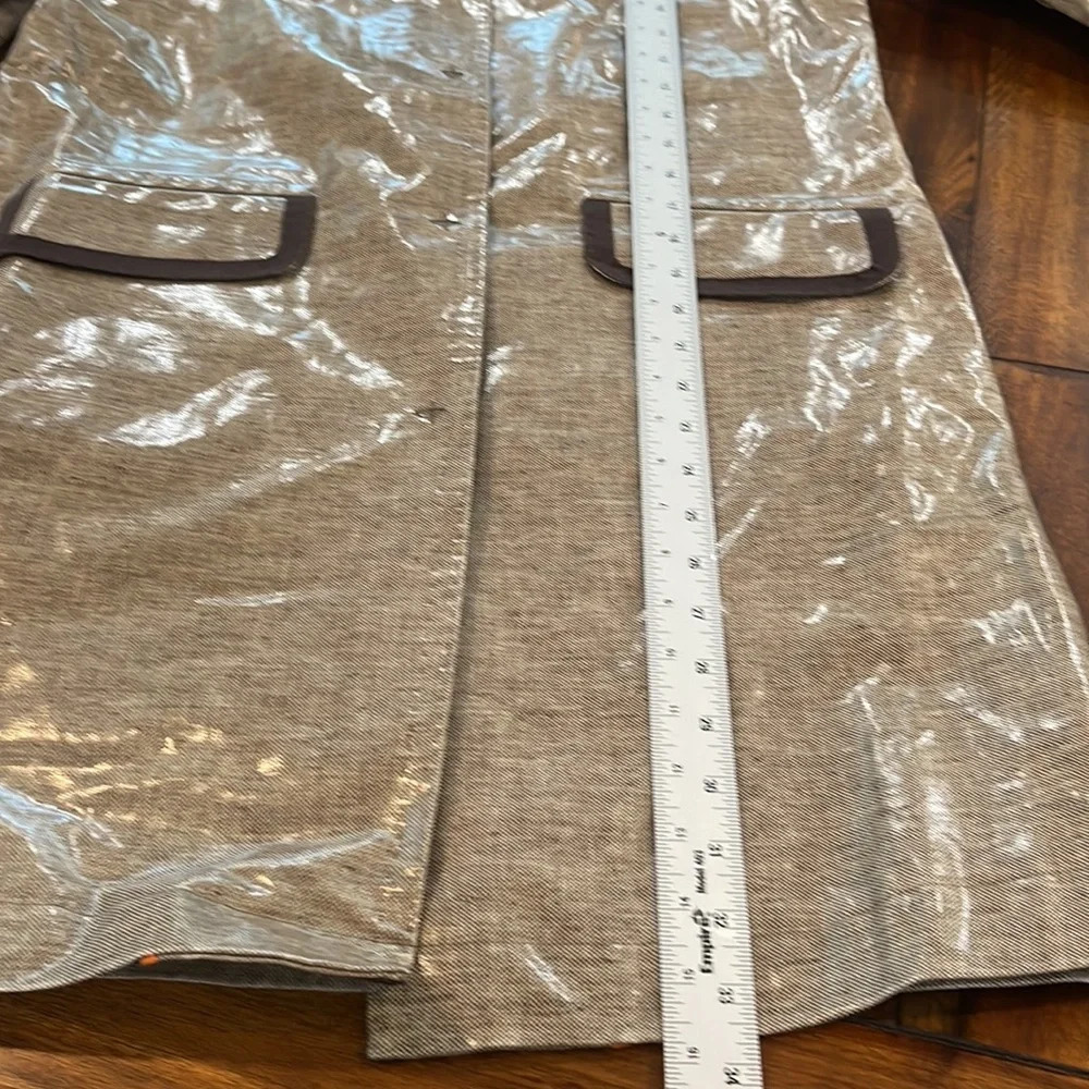 Tory Burch beige rain jacket fitted waterproof trench coat size Small - Picture 9 of 16